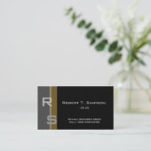 coole, elegante, einfache schwarze Visitenkarte (Stehend Vorderseite)