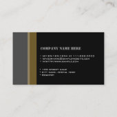 coole, elegante, einfache schwarze Visitenkarte (Rückseite)