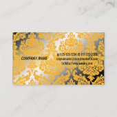Coole, elegante, gelbe Damaskus-Visitenkarte Visitenkarte (Rückseite)