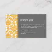 coole, elegante, gelbe Damastkarte Visitenkarte (Rückseite)