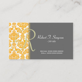 coole, elegante, gelbe Damastkarte Visitenkarte