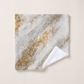Coole Elegante Gold Glitzer Touch Badhandtuch Set (Waschlappen)