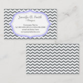 Coole, elegante, moderne, graue Zickzack Visitenka Visitenkarte (Vorne/Hinten)