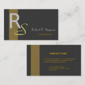 Coole, elegante, monogramm schwarze Visitenkarte (Vorne/Hinten)