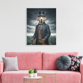 Coole Elegante Viktorianische Steampunk Labrador H Leinwanddruck (Insitu (Wohnzimmer))
