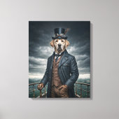 Coole Elegante Viktorianische Steampunk Labrador H Leinwanddruck (Vorderseite)
