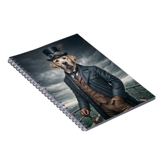 Coole Elegante Viktorianische Steampunk Labrador H Notizblock (Rechte Seite)