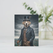 Coole Elegante Viktorianische Steampunk Labrador H Postkarte (Stehend Vorderseite)