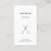 Coole elegante weiße Imitate Silberschere Haare Visitenkarte (Vorderseite)