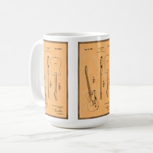 Coole elektrische Gitarre - Retro Art Kaffeetasse (Vorderseite Links)