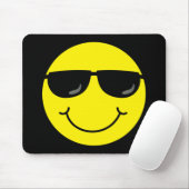 Coole Emoji Face-Sonnenbrille auf Schwarz Mousepad (Mit Mouse)