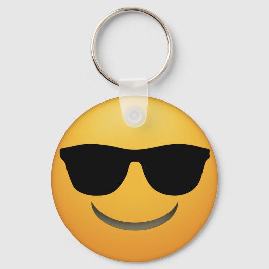 Coole Emoji Schlüsselkette mit Sonnenbrille. Schlüsselanhänger (Vorderseite)