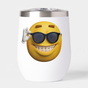 "Coole Emoji-Sonnenbrille Edelstahl-Tumbler