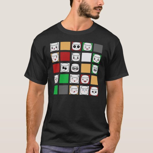 coole Emoticons-Marshmallows in einer Box T-Shirt (Vorderseite)