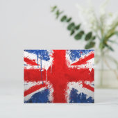 Coole englische Flagge Postkarte (Stehend Vorderseite)