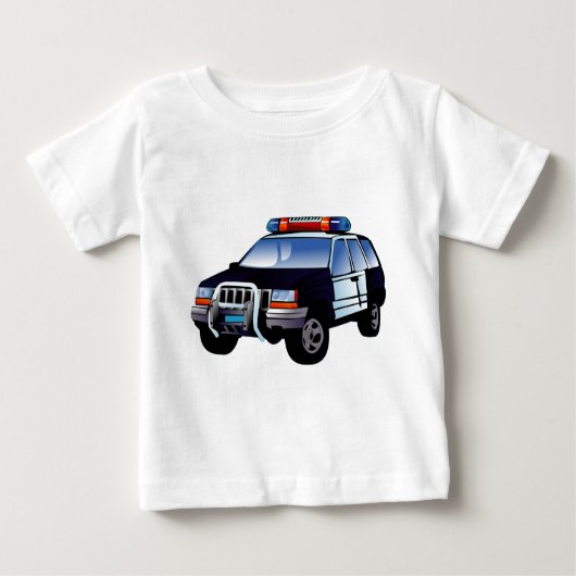 Coole Entwicklung des Cartoon von Polizeiwagen für Baby T-shirt (Vorderseite)