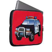 Coole Entwicklung des Cartoon von Polizeiwagen für Laptopschutzhülle (Vorne Rechts)