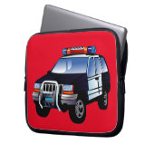 Coole Entwicklung des Cartoon von Polizeiwagen für Laptopschutzhülle (Vorderseite Links)
