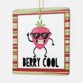 Coole Erdbeere mit Brille - Berry Cool Keramikornament (Links)