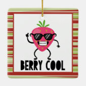 Coole Erdbeere mit Brille - Berry Cool Keramikornament (Rückseite)