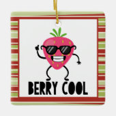 Coole Erdbeere mit Brille - Berry Cool Keramikornament (Vorderseite)