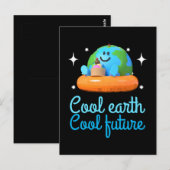 Coole Erde, Coole Zukunft - Erde Postkarte (Vorne/Hinten)