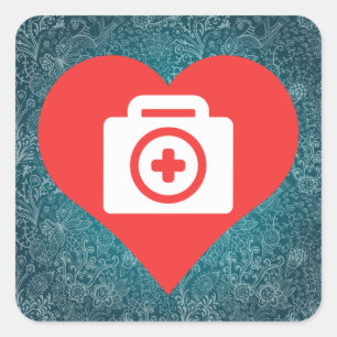 Coole Erste Hilfe Kits Picto Quadratischer Aufkleber