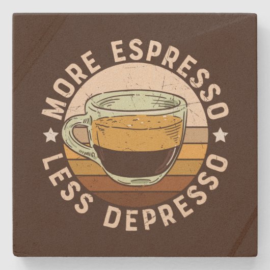 Coole Espressokunst Steinuntersetzer (Vorderseite)