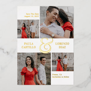 Coole Etagere-Folie-Hochzeit-Save-the-Date-Karte Folieneinladung