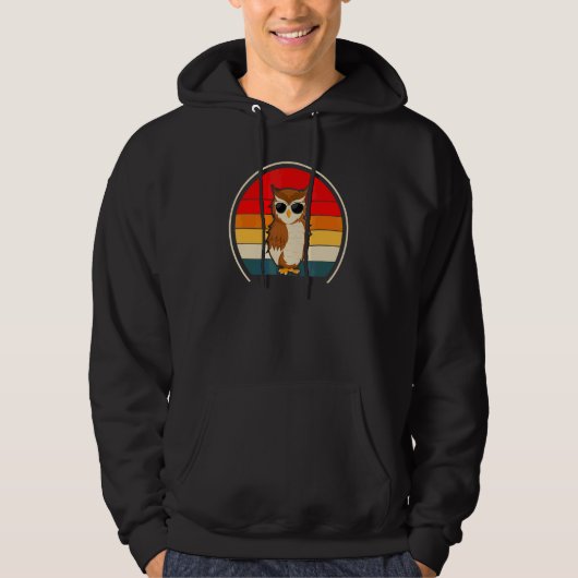 Coole Eule Retro Hoodie (Vorderseite)