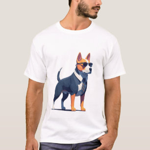 Coole Executive-Hunde-Illustration mit Sonnenbrill T-Shirt