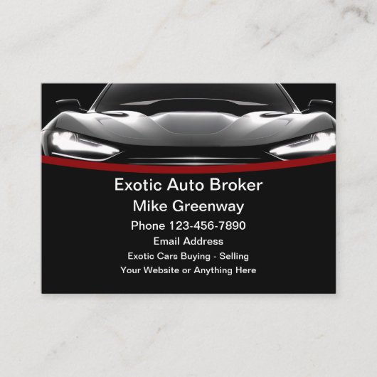 Coole Exotic Car Auto Broker Business Cards Visitenkarte (Vorderseite)