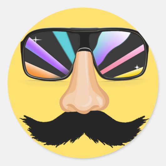 Coole Face Color Runder Aufkleber (Vorderseite)