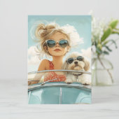 Coole Fahrt mit bester Freundschaft Einladung (Stehend Vorderseite)