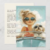 Coole Fahrt mit bester Freundschaft Einladung (Vorne/Hinten)