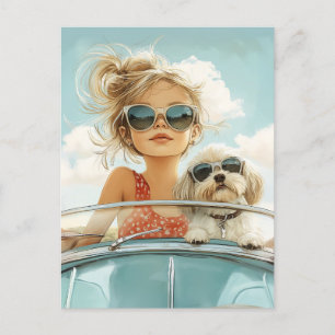 Coole Fahrt mit bester Freundschaft Postkarte