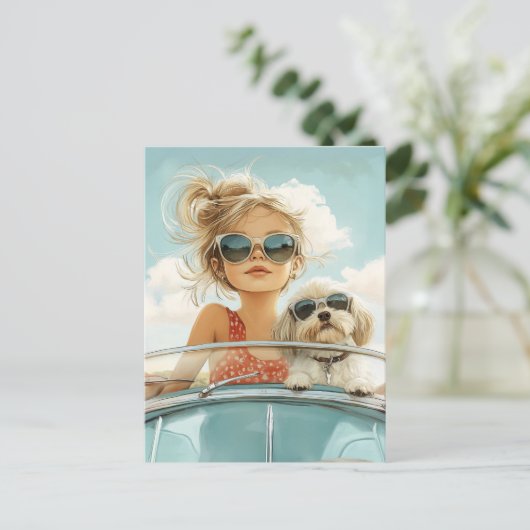 Coole Fahrt mit bester Freundschaft Postkarte (Stehend Vorderseite)