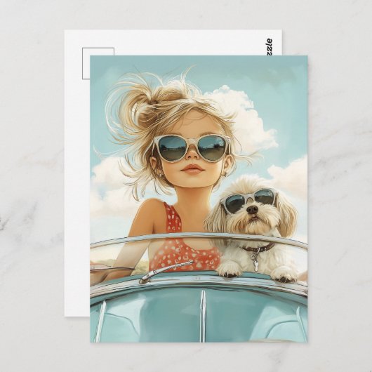 Coole Fahrt mit bester Freundschaft Postkarte (Vorne/Hinten)