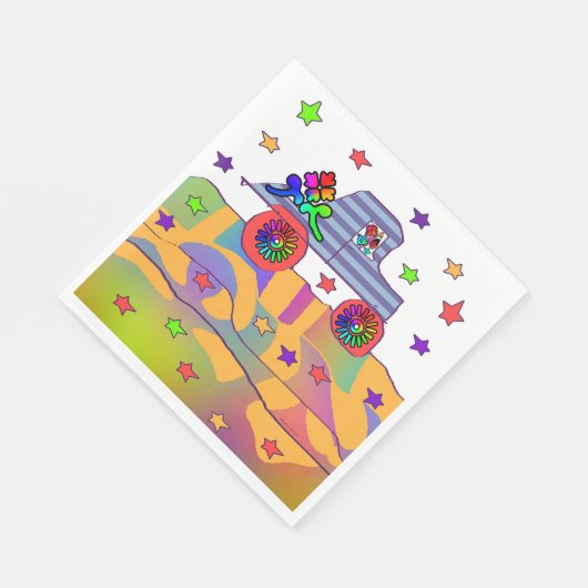 COOLE FAHRT UNTER STARS Kinder Serviette (Ecke)