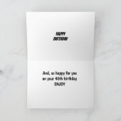 COOLE FAHRZEUGE SIND FÜR SIE AM 40.* SO GLÜCKLICH. KARTE (Innenseite)