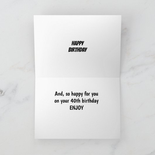 COOLE FAHRZEUGE SIND FÜR SIE AM 40.* SO GLÜCKLICH. KARTE (Innenseite)