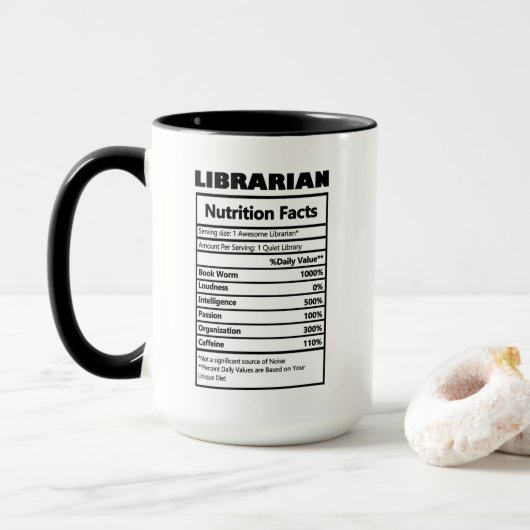 coole Fakten der bibliografischen Arbeit Tasse (Mit Donut)