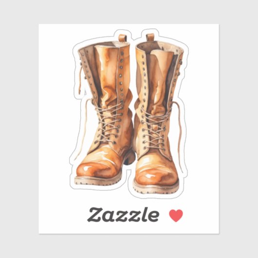 Coole Fallstiefel für Wasserfarben Aufkleber (Blatt)
