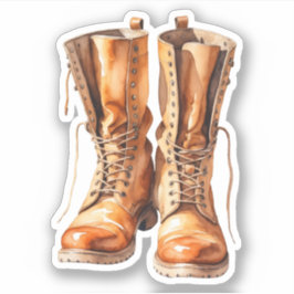Coole Fallstiefel für Wasserfarben Aufkleber