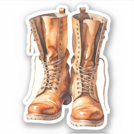Coole Fallstiefel für Wasserfarben Aufkleber (Vorderseite)