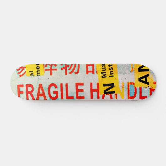 COOLE Falten-FRAGILE-Kennzeichnung mit chinesische Skateboard (Horizontal)