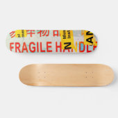 COOLE Falten-FRAGILE-Kennzeichnung mit chinesische Skateboard (Horizontal)