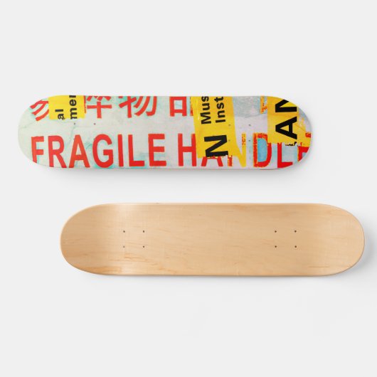 COOLE Falten-FRAGILE-Kennzeichnung mit chinesische Skateboard (Horizontal)