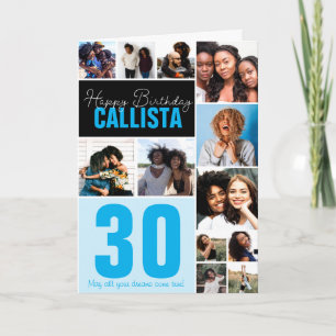 Coole Familienfreunde Fotocollage Happy Birthday Karte