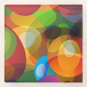 Coole Fantasy-Blasen und Kreise Glasuntersetzer